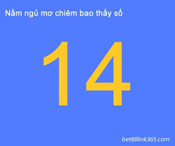 nam mo thay so 14 danh con gi?doi van bang giac mo